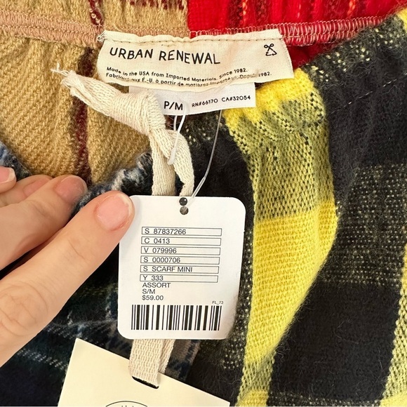 NWT UO Urban Renewal Remade Plaid Scarf Mini Skirt - Picture 9 of 11